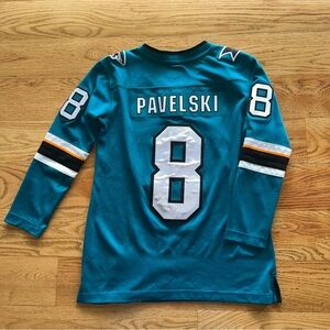 San Jose Sharks NHL Fanatics Hockey Jersey Women’s Size Small Pavelski # 8